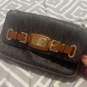 Michael Kors Black and Brown Crossbody Bag